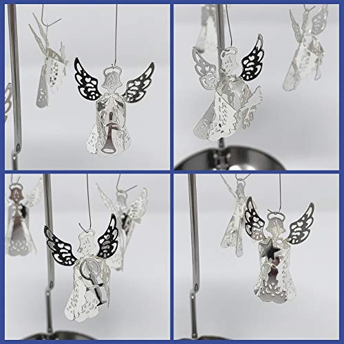 Spinning Angel Tea Light Candle Holder - Silver Scandinavian Design