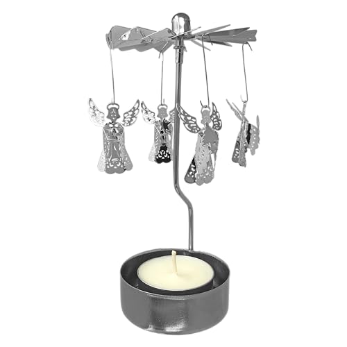 Spinning Angel Tea Light Candle Holder - Silver Scandinavian Design