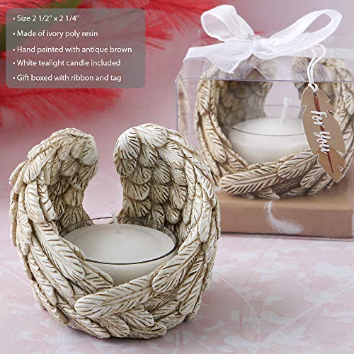 Guardian Angel Wings Tealight Candle Holder Set - Set of 2