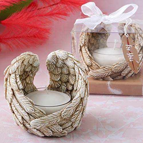 Guardian Angel Wings Tealight Candle Holder Set - Set of 2