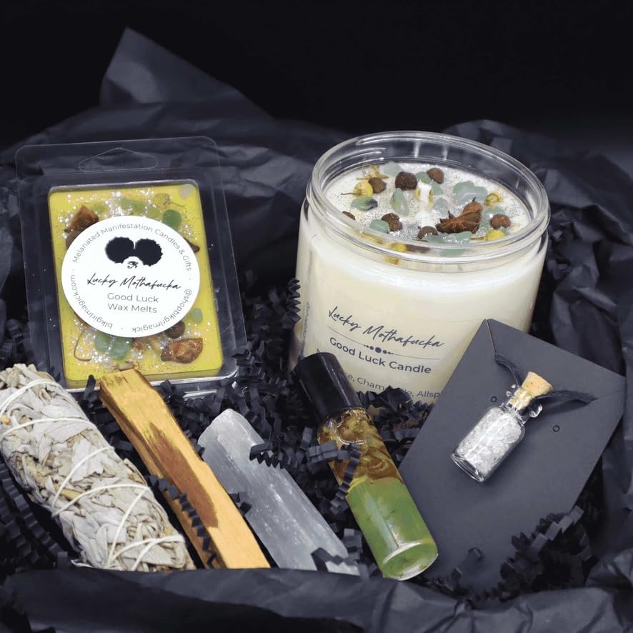 Dragons Blood Crystal Candle Gift Set for Luck