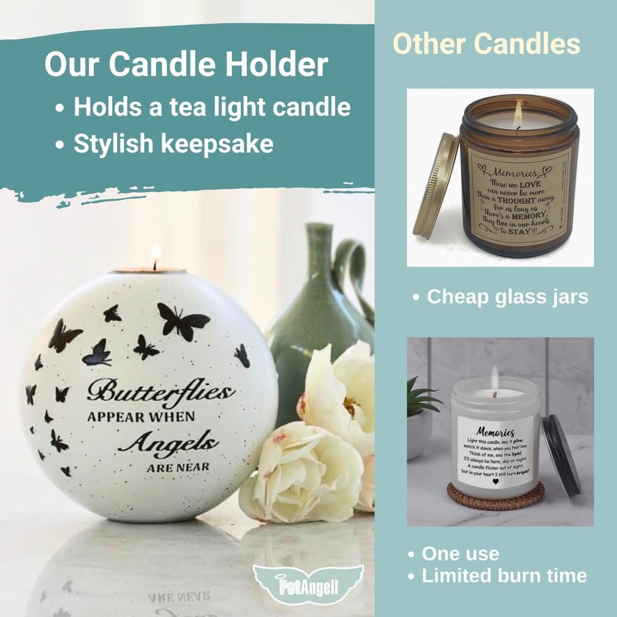 PetAngell Butterfly Memorial Candle for Sympathy and Remembrance