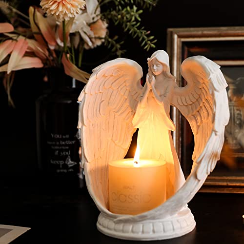 Resin Angel Figurine Candle Holder - Stylish Home Ornament