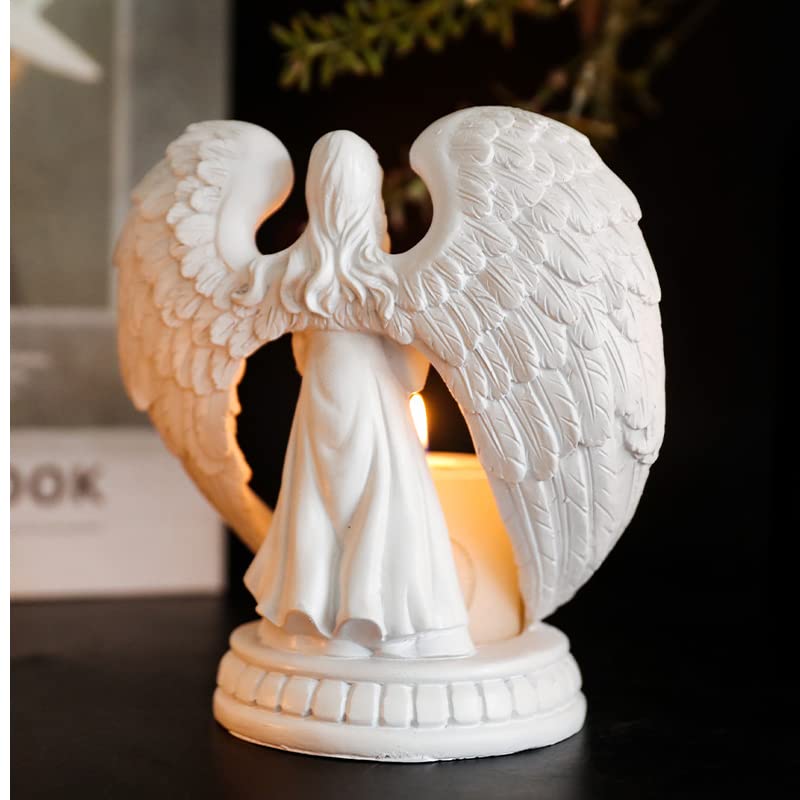 Resin Angel Figurine Candle Holder - Stylish Home Ornament
