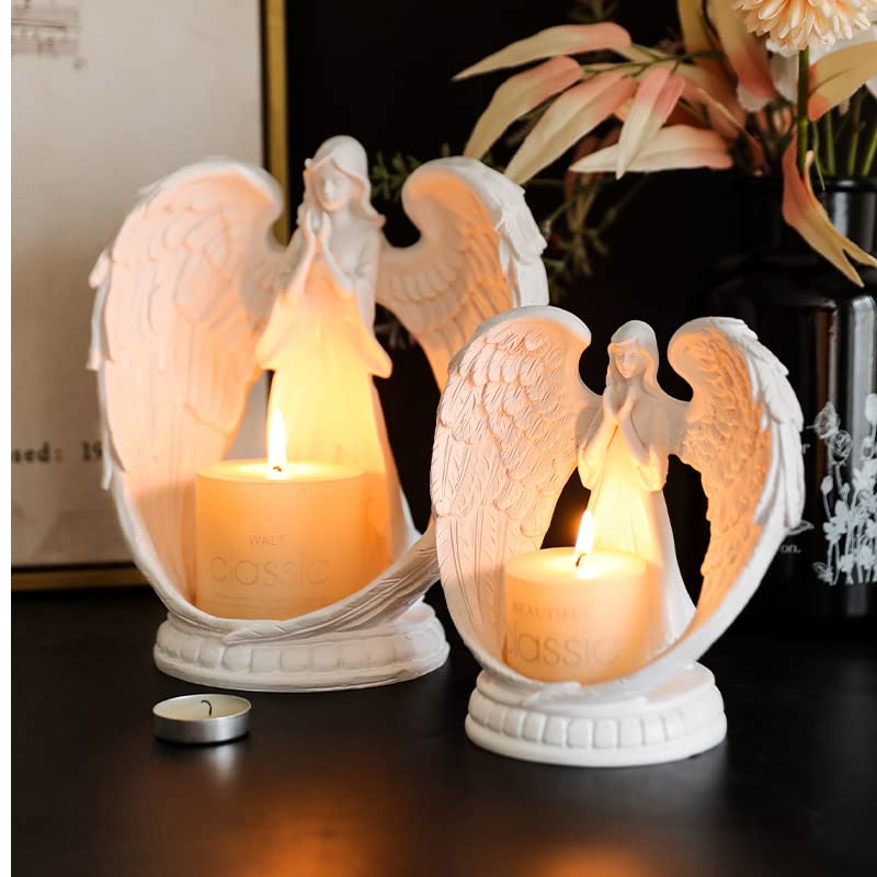 Resin Angel Figurine Candle Holder - Stylish Home Ornament