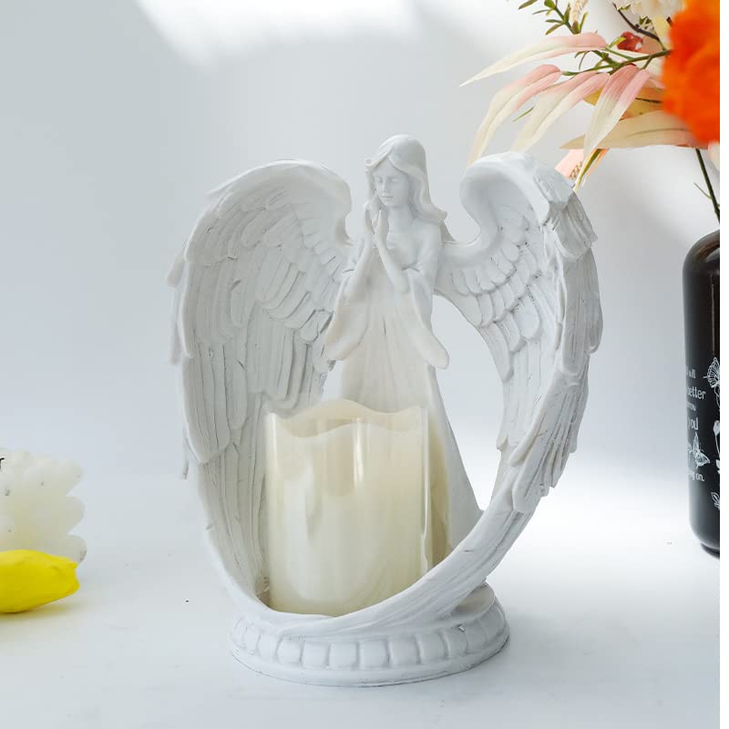 Resin Angel Figurine Candle Holder - Stylish Home Ornament