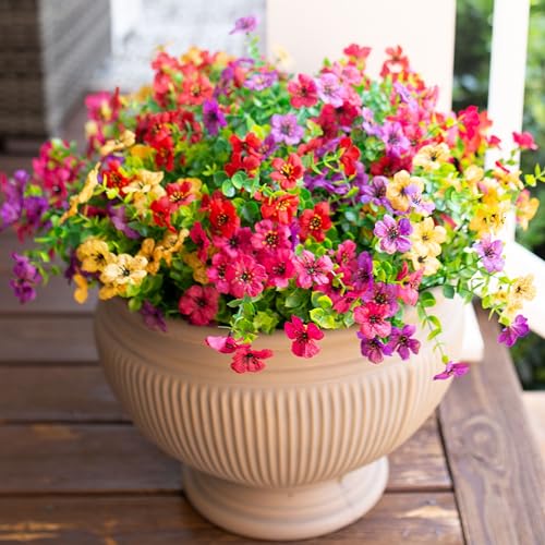 12 Bundles Faux Daisy Eucalyptus for Outdoor Decor