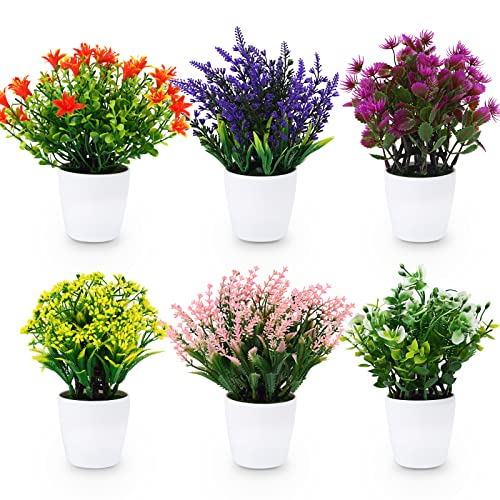 Artificial Colorful Flower Potted Plants Set for Indoor