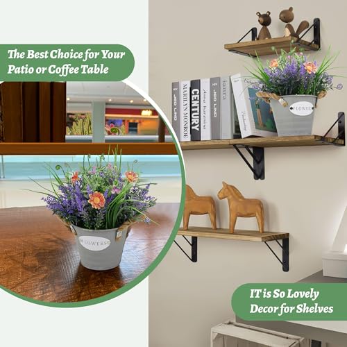 Purple Lavender Fake Plant with Pot - 10" Tall