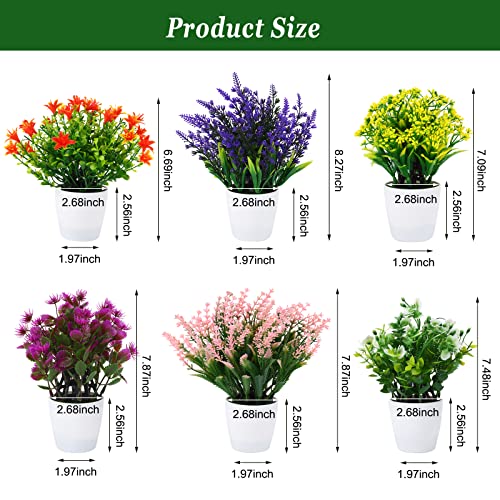 Artificial Colorful Flower Potted Plants Set for Indoor