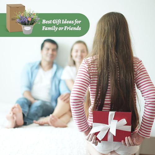 Purple Lavender Fake Plant with Pot - 10" Tall