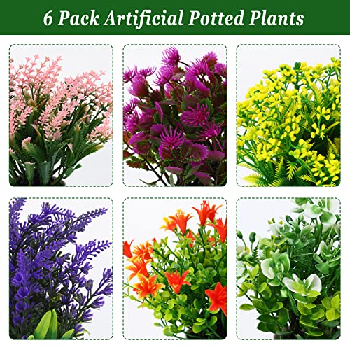 Artificial Colorful Flower Potted Plants Set for Indoor