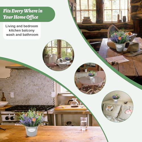 Purple Lavender Fake Plant with Pot - 10" Tall