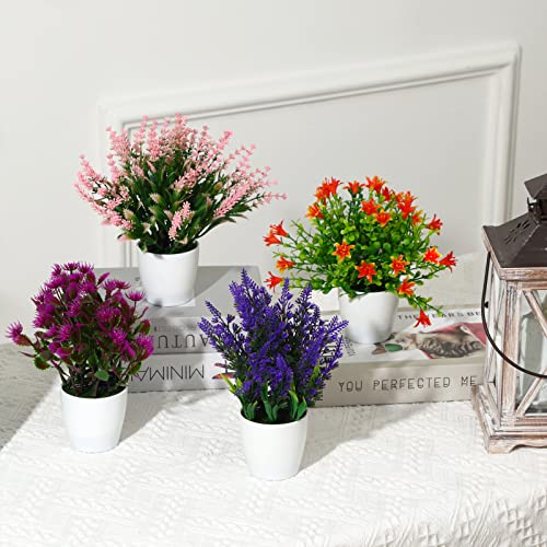 Artificial Colorful Flower Potted Plants Set for Indoor
