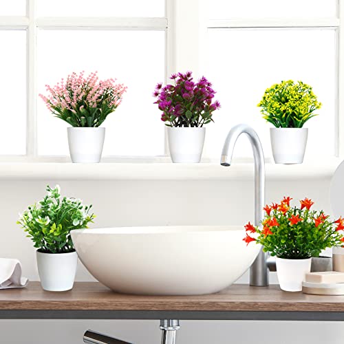 Artificial Colorful Flower Potted Plants Set for Indoor