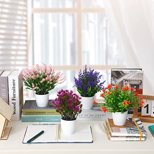 Artificial Colorful Flower Potted Plants Set for Indoor