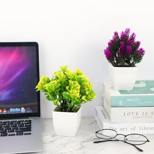 Set of 6 Mini Fake Flower Plants for Home Office