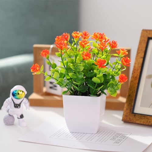 Set of 6 Mini Fake Flower Plants for Home Office