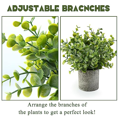 4-Pack Artificial Lavender Eucalyptus Succulent Plants for Decor