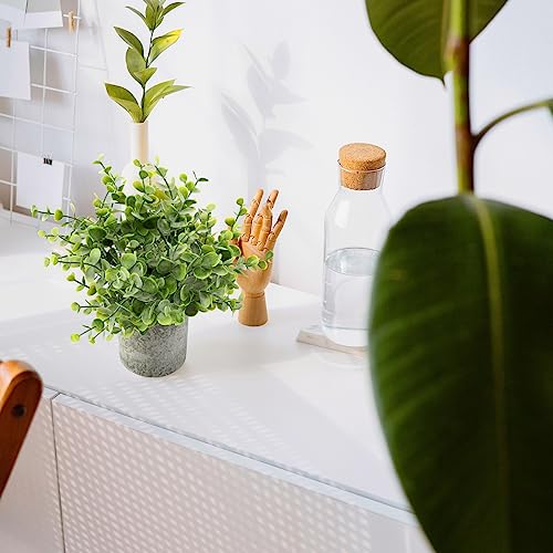 4-Pack Artificial Lavender Eucalyptus Succulent Plants for Decor