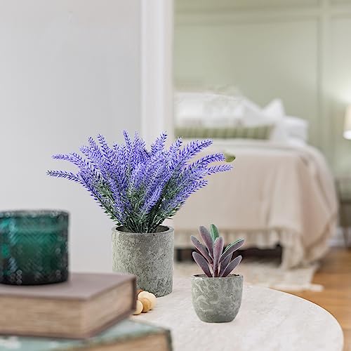4-Pack Artificial Lavender Eucalyptus Succulent Plants for Decor