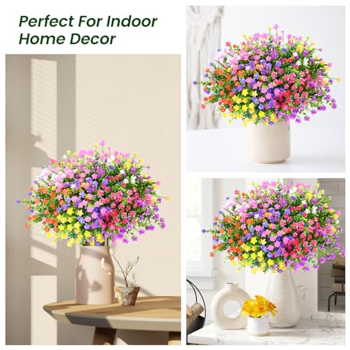 20PCS UV Resistant Artificial Flowers for Outdoor Planters
