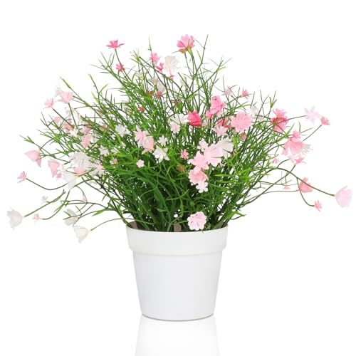 Blafrozzing Artificial Potted Pink Flowers for Indoor Decor