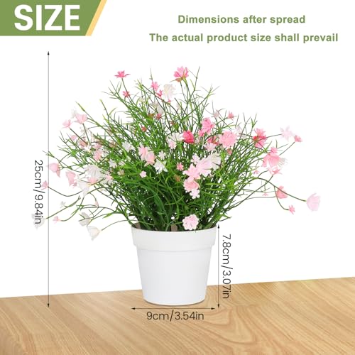 Blafrozzing Artificial Potted Pink Flowers for Indoor Decor