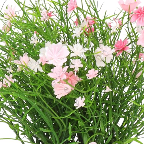 Blafrozzing Artificial Potted Pink Flowers for Indoor Decor