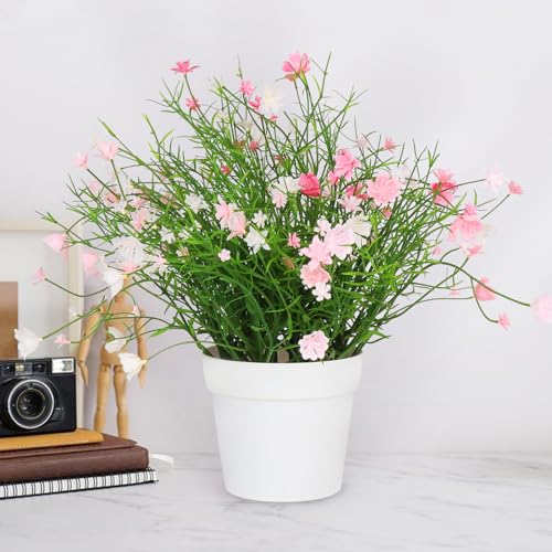 Blafrozzing Artificial Potted Pink Flowers for Indoor Decor