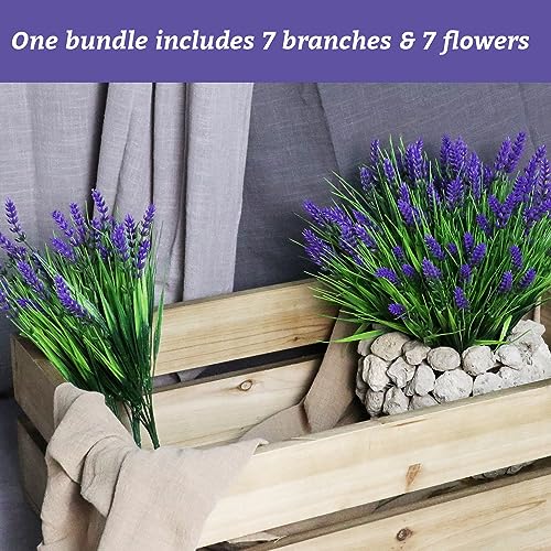 12 Bundles Fake Monkey Grass and Flowers for Outdoor Décor