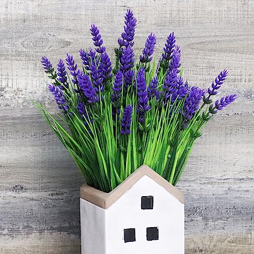 12 Bundles Fake Monkey Grass and Flowers for Outdoor Décor