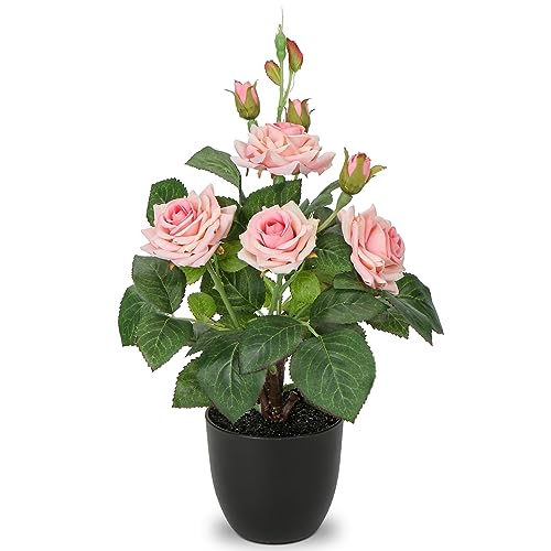 Pink Rose Artificial Flower Arrangement with Vase 15