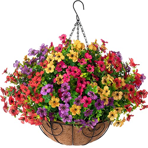 Colorful Daisy Eucalyptus Hanging Basket for Beautiful Decor