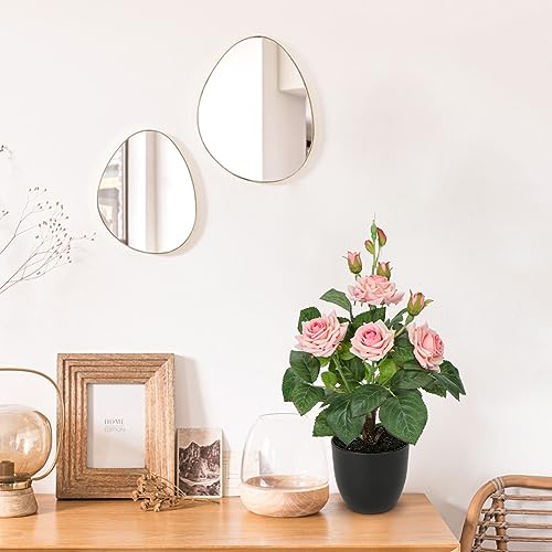 Pink Rose Artificial Flower Arrangement with Vase 15