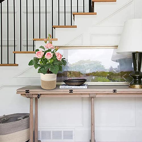 Pink Rose Artificial Flower Arrangement with Vase 15