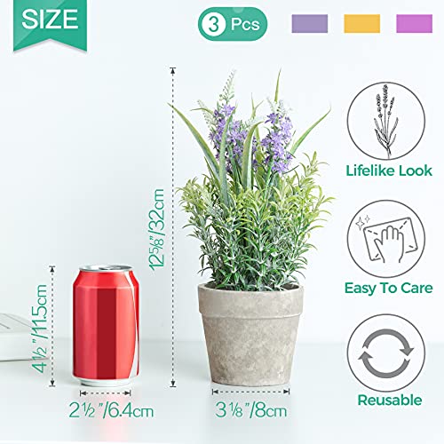 T4U 12 Inch Lavender Potted Plant (3PCS), Wedding Decor