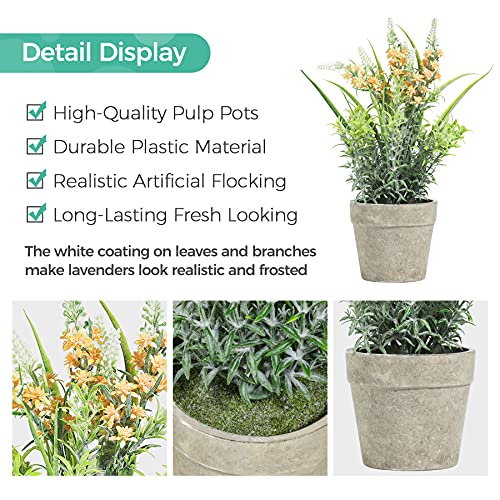 T4U 12 Inch Lavender Potted Plant (3PCS), Wedding Decor