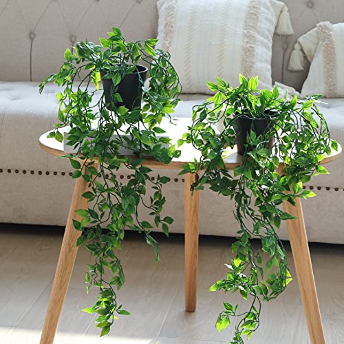 3-Pack Artificial Hanging Plants with Pots for Home Decor