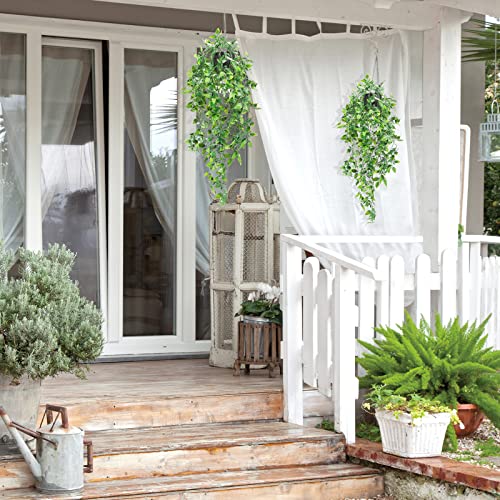 3-Pack Artificial Hanging Plants with Pots for Home Decor