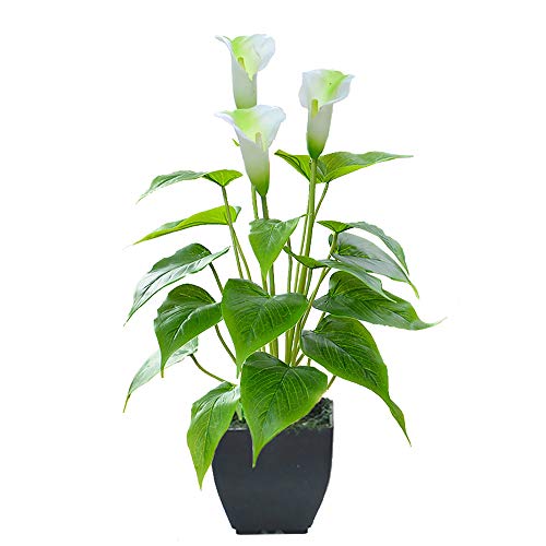 White Calla Lily Faux Potted Plant for Indoor/Outdoor Decor