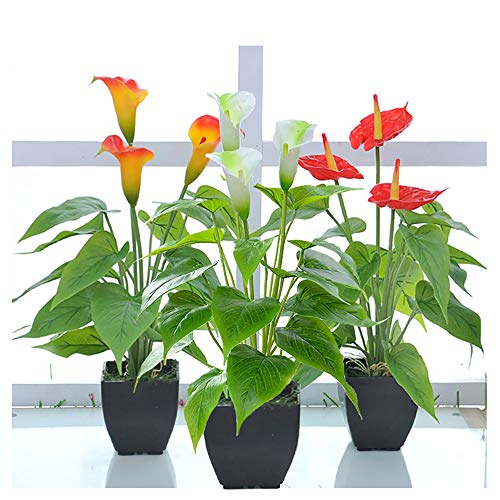 White Calla Lily Faux Potted Plant for Indoor/Outdoor Decor