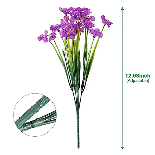 UV Resistant Purple Silk Artificial Flower Bundles - 20