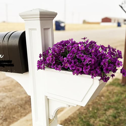 UV Resistant Purple Silk Artificial Flower Bundles - 20