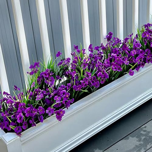 UV Resistant Purple Silk Artificial Flower Bundles - 20