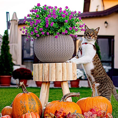 UV Resistant Artificial Flowers - 12 PCS Faux Plants