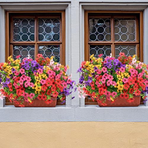 20 Bundles UV Resistant Silk Flowers for Outdoor Decor