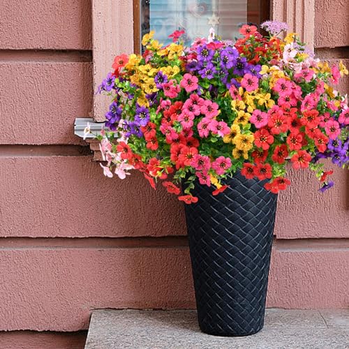 20 Bundles UV Resistant Silk Flowers for Outdoor Decor