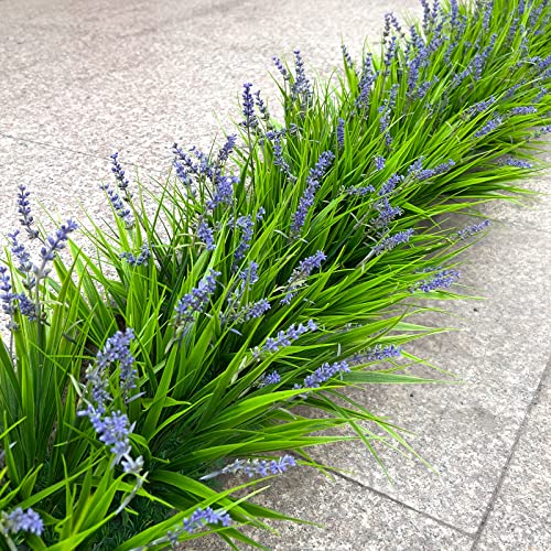 Outdoor Fake Monkey Grass Bundles with UV Resistant Flowers