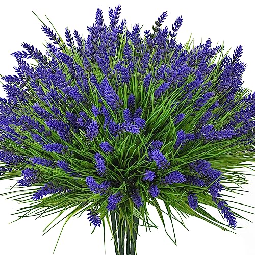 UV Resistant Lavender Outdoor Artificial Flowers 20 Bundles